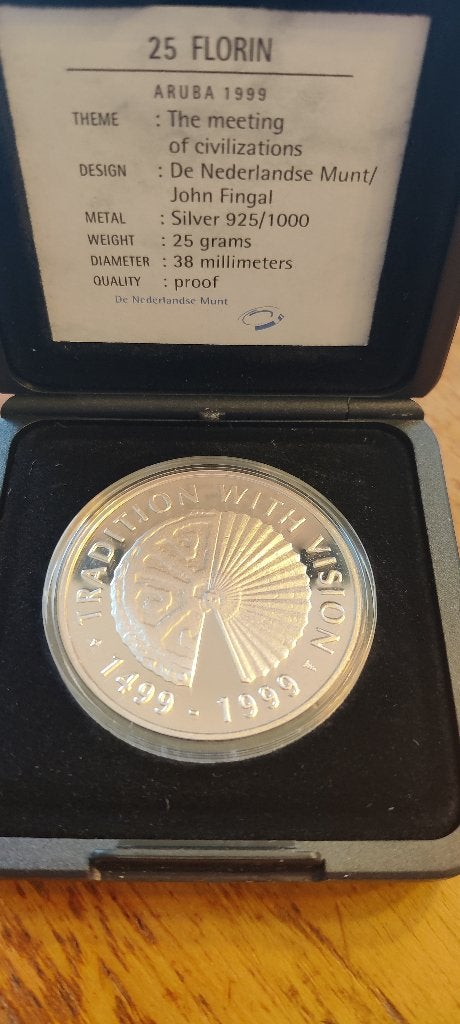 Aruba 1999 25 Florin Zilver, Verzenden, Koningin Beatrix, Zilver, Overige waardes