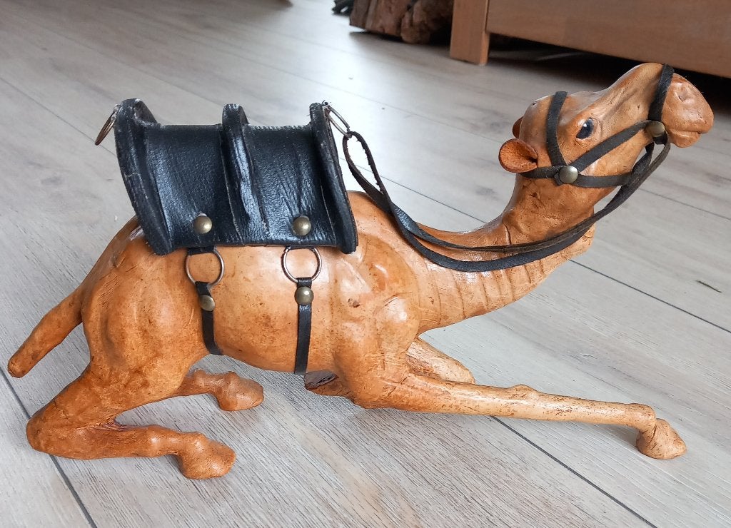 Dromedaris beeld van leder, Ophalen of Verzenden