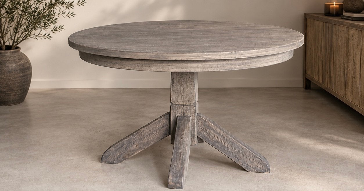 Sober | Landelijke Eikenhouten | Eettafel | 120cm, Ophalen of Verzenden, Zo goed als nieuw, Rond, 100 tot 150 cm