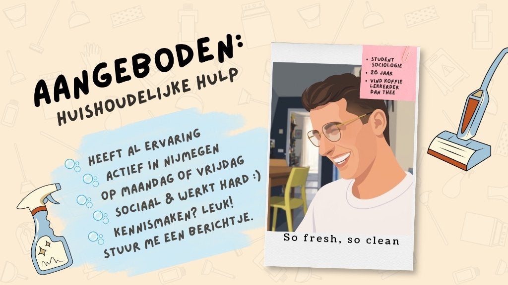 Huishoudelijke hulp aangeboden, Schoonmaken