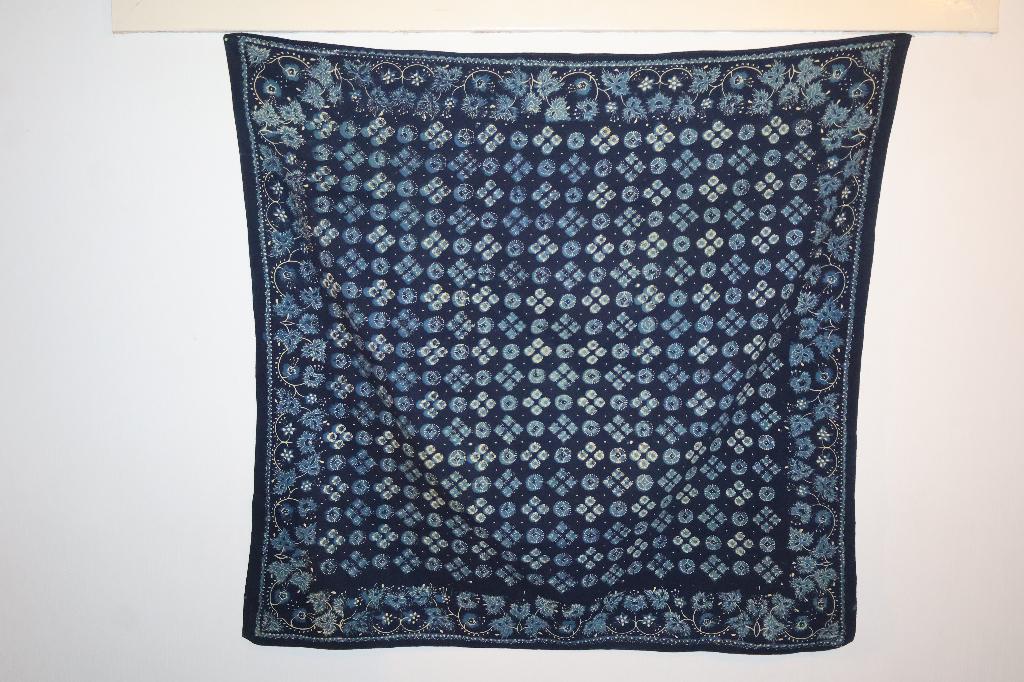 Antieke blauwdruk hoofddoek, Staphorster klederdracht, Ophalen of Verzenden