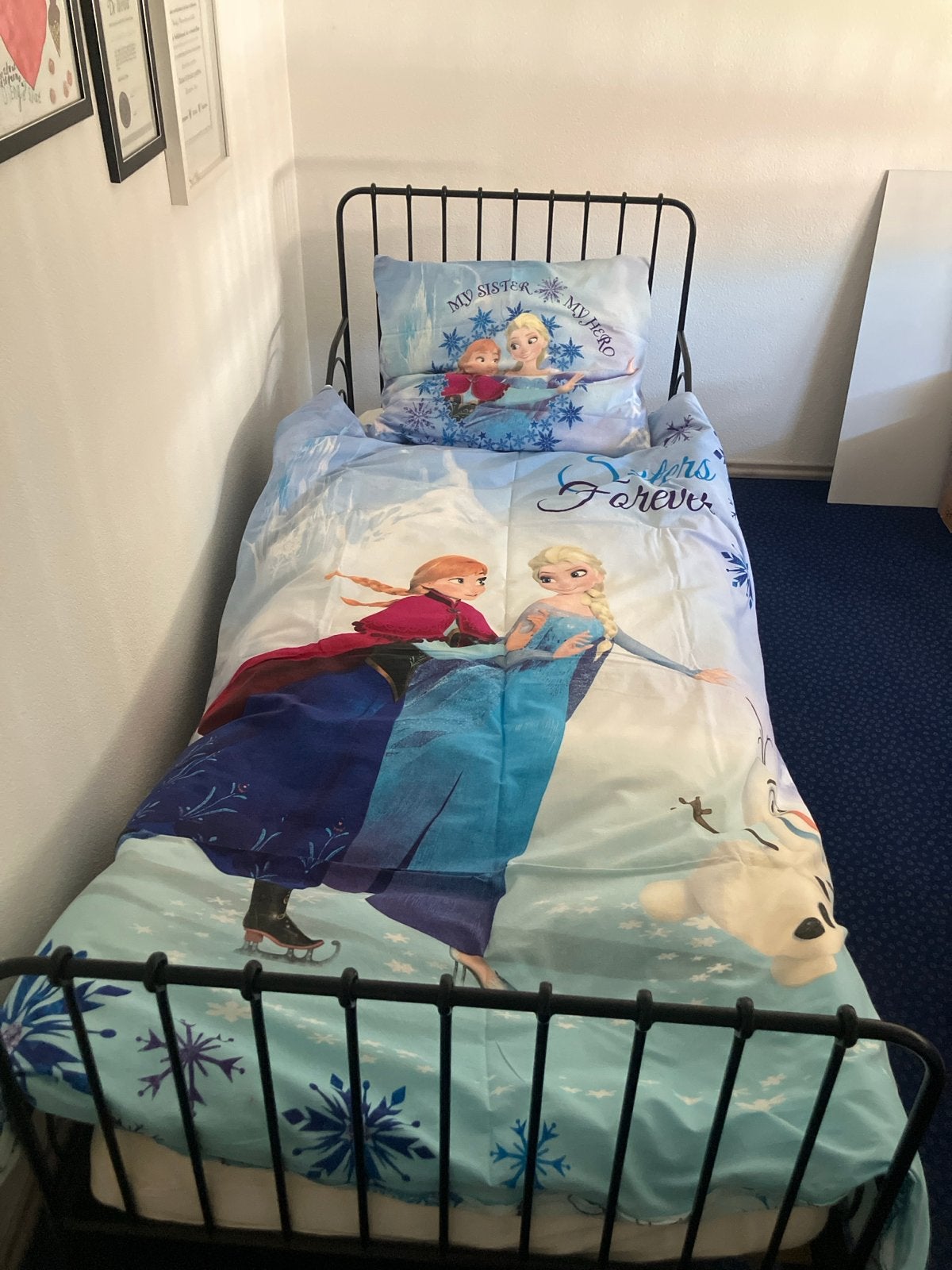 Kinderbed 200x80 met Frozen dekbed, kussen en matras, Ophalen, Gebruikt, 70 tot 85 cm, Matras