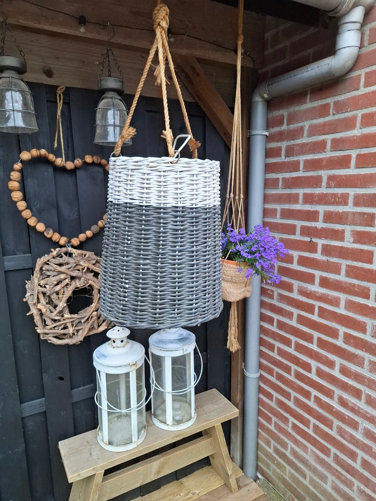Landelijke lampenkap., Ophalen, Rond