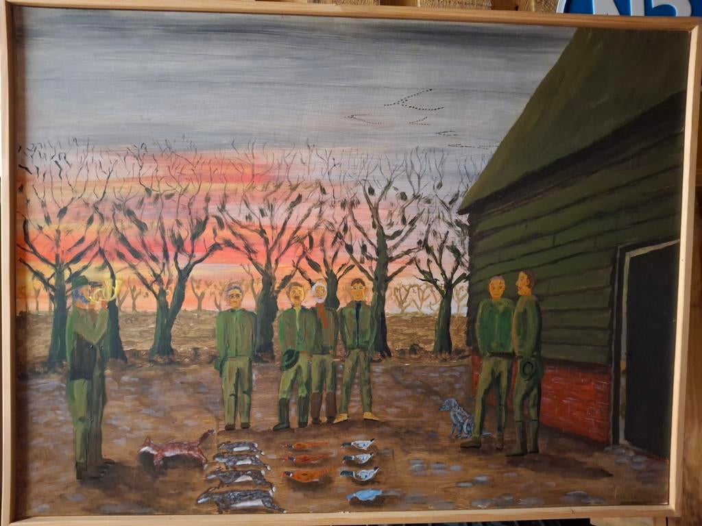 Jachttafereel Schilderij - Jagers met Buit, Ophalen