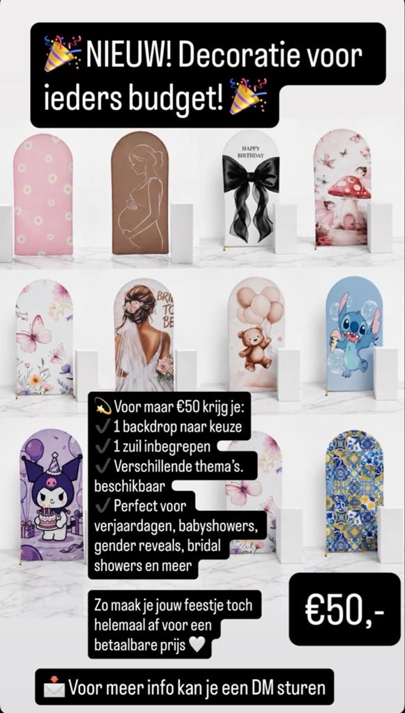 Backdrop huren thema naar keuze - Feestdecoratie, Ophalen, Gebruikt, Versiering, Verjaardag