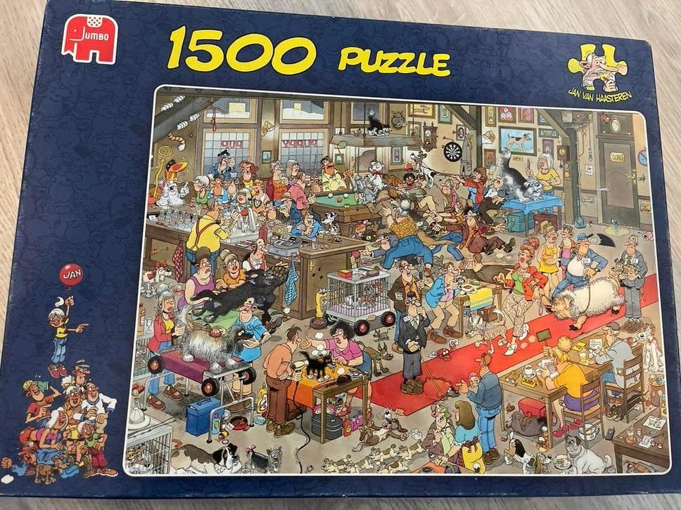 Jan van Haasteren - De Hondenshow - 1500 stukjes, Hobby en Vrije tijd, Denksport en Puzzels, Ophalen of Verzenden, Meer dan 1500 stukjes