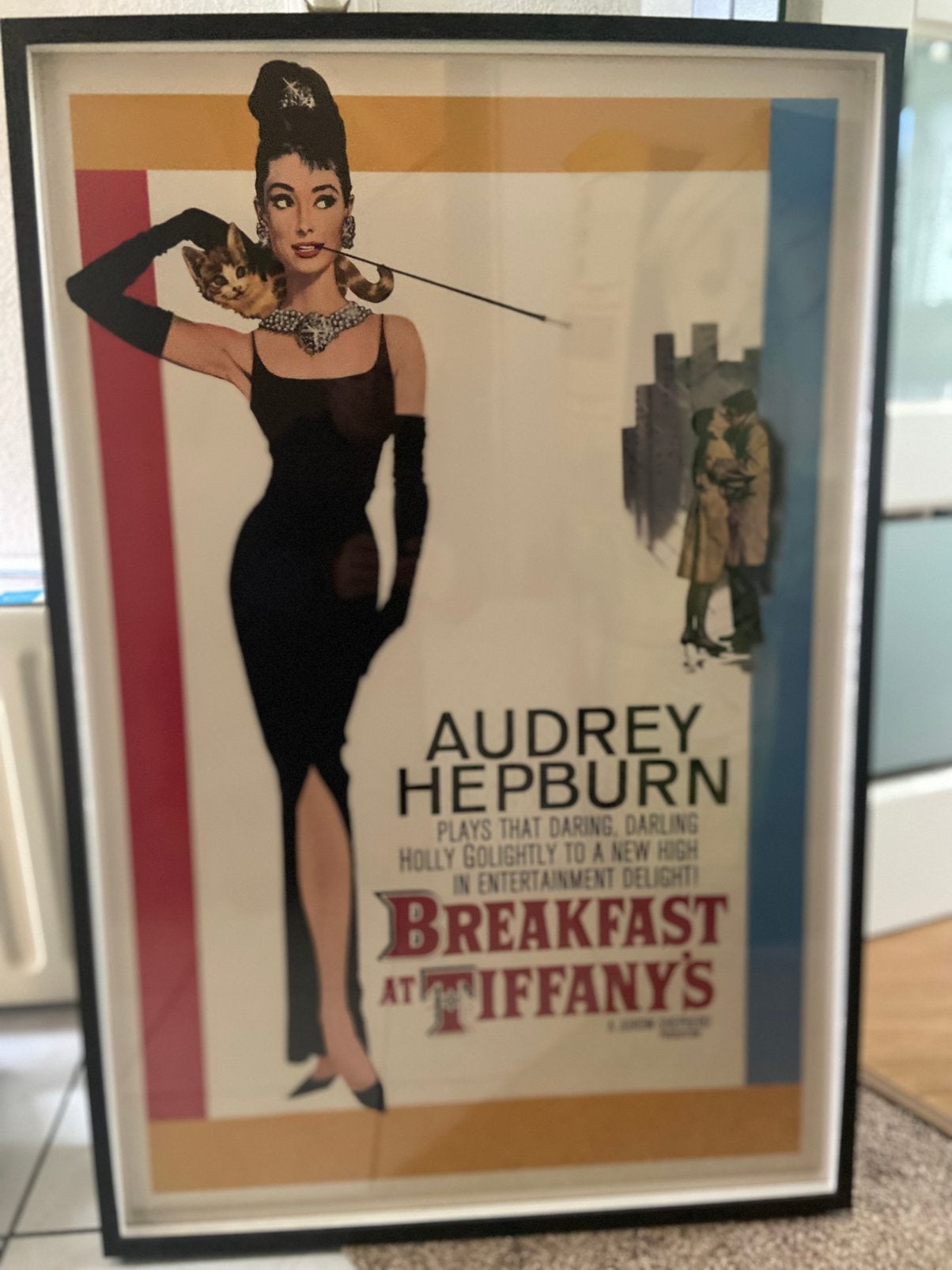 Filmposter Audrey Hepburn in lijst, Ophalen, Met lijst, Deurposter of groter, Film en Tv