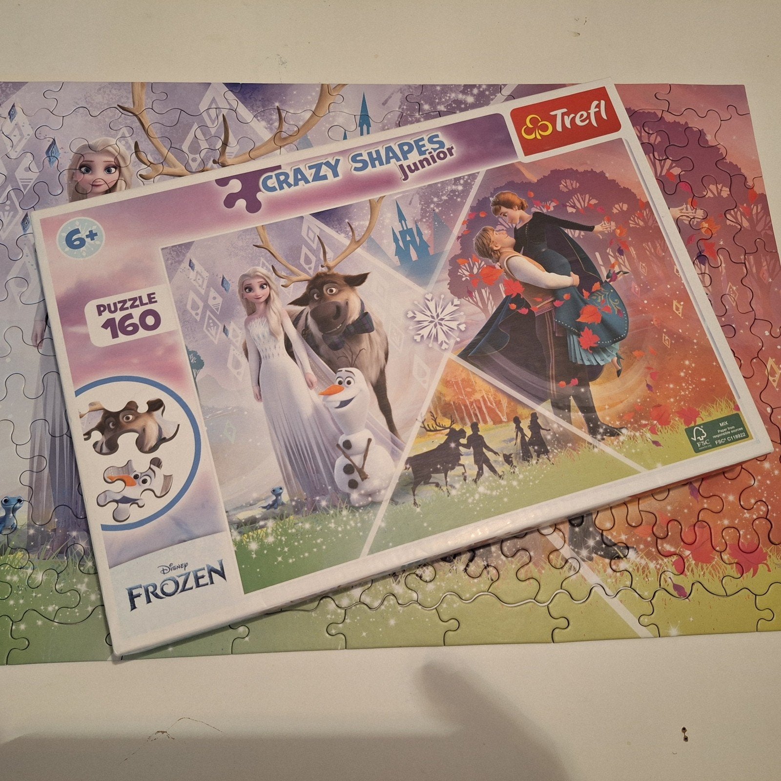 Trefl puzzel Disney Frozen Crazy Shapes 160 stukjes, Ophalen of Verzenden, Meer dan 50 stukjes, Zo goed als nieuw, 6 jaar of ouder