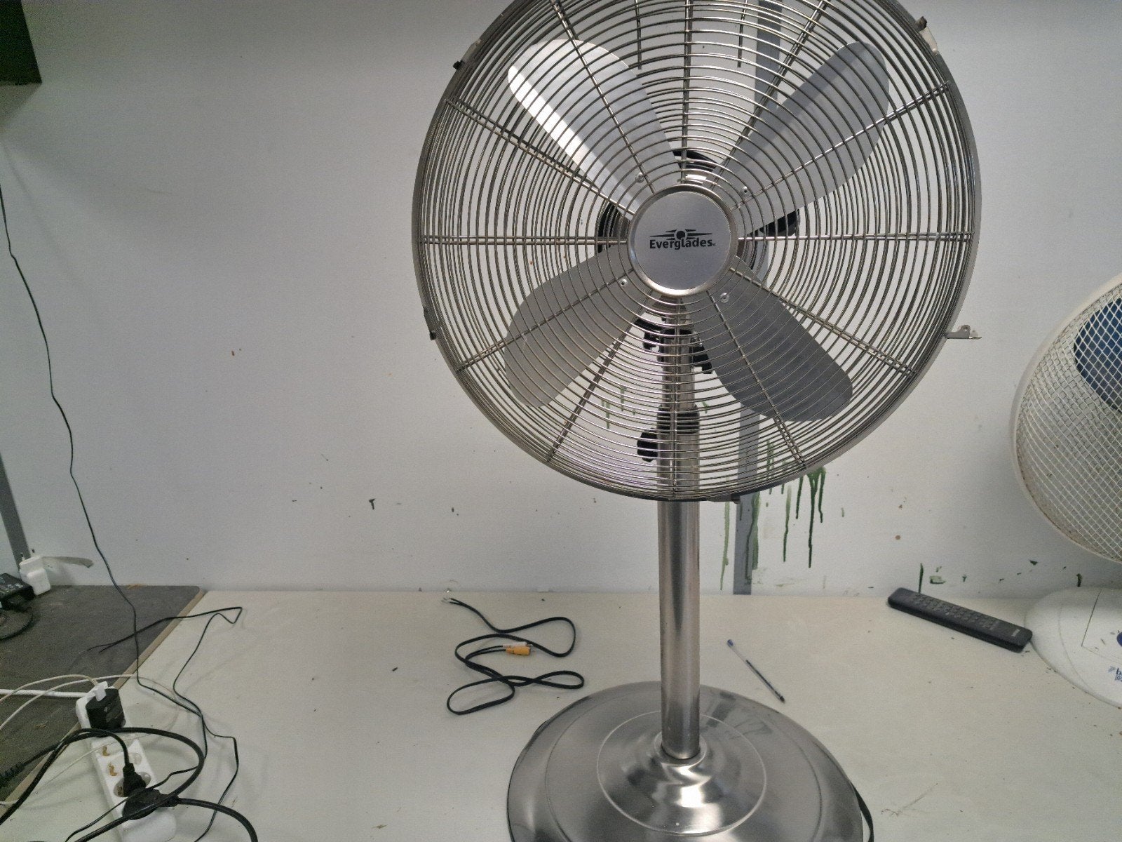 Everglades Statiefventilator - RVS Look, Witgoed en Apparatuur, Ventilatoren, Ophalen, Gebruikt, Statiefventilator