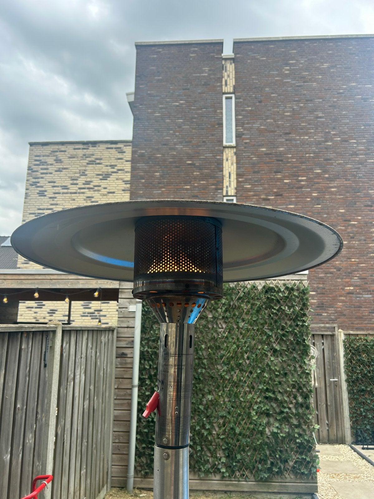 Terrasverwarmer op gas - RVS -, Tuin en Terras, Ophalen, Gebruikt, Gas, Vloer
