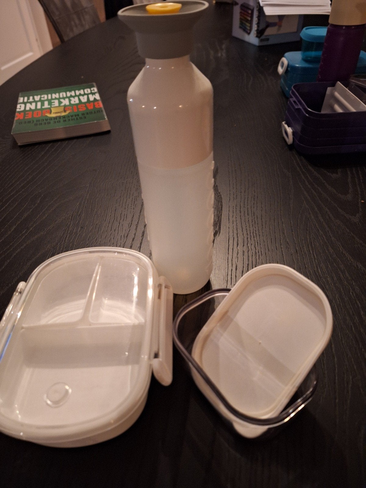 Drinkfles en lunchbox set - Ideaal voor onderweg, Kunststof, Ophalen of Verzenden, Wit, Overige merken