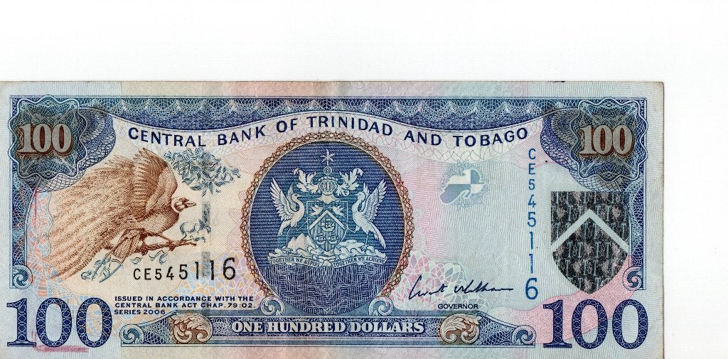 Trinidad en Tobago 100 Dollar Bankbiljet (2006), Verzenden, Midden-Amerika, Los biljet