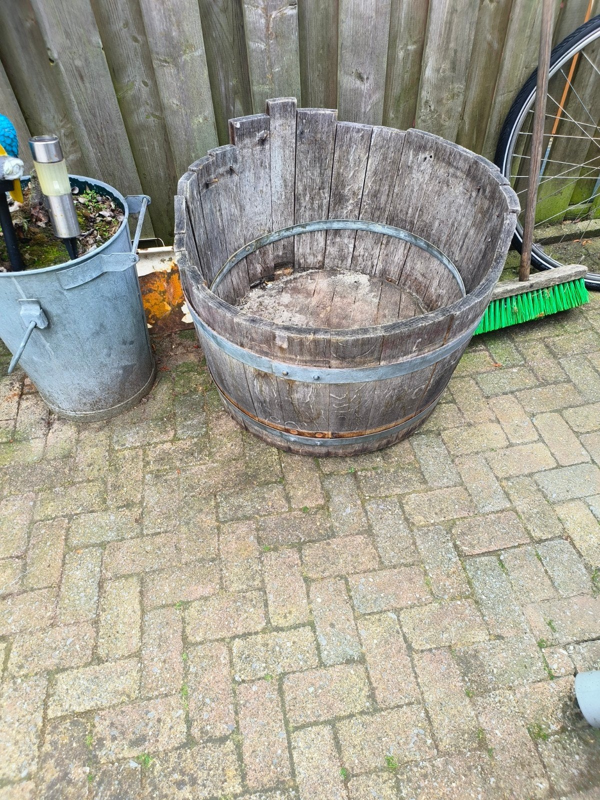 halve wijnvat, Ophalen, Rond, 60 tot 100 cm, Hout