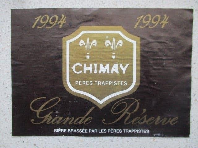 bieretiket Belgie 27-7 (11L) chimay, Verzamelen, Biermerken, Ophalen of Verzenden, Gebruikt, Overige typen, Overige merken