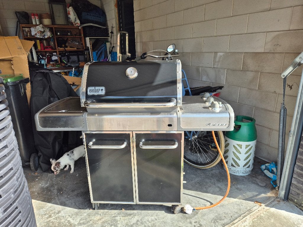Gas bbq weber incl buitenhoes, Tuin en Terras, Ophalen, Gebruikt, Weber