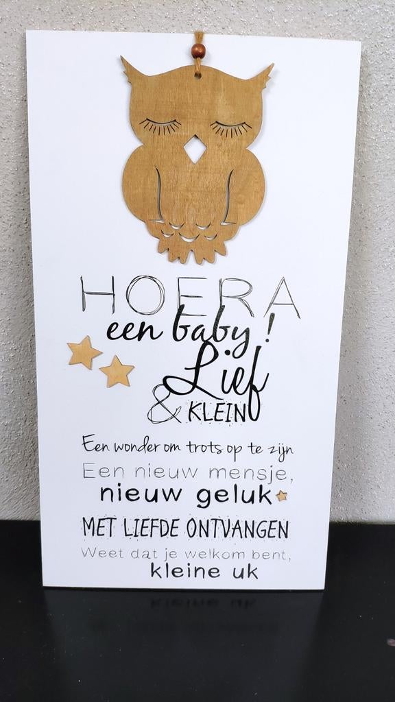 Babykamer #kraamcadeau geboortebord als nieuw, Ophalen of Verzenden, Zo goed als nieuw