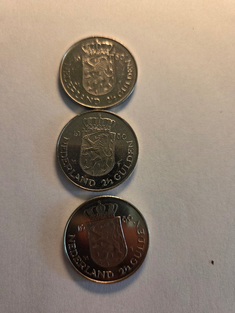 3 x 2 1/2 gulden dubbele kop 1980, Ophalen of Verzenden, Koningin Beatrix, 2½ gulden, Setje
