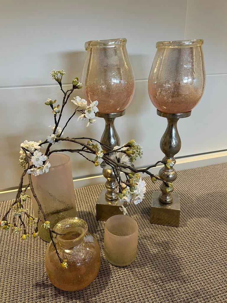 Prachtige woonaccessoires: vazen, kandelaars en kunstbloemen, Huis en Inrichting, Ophalen, Zo goed als nieuw
