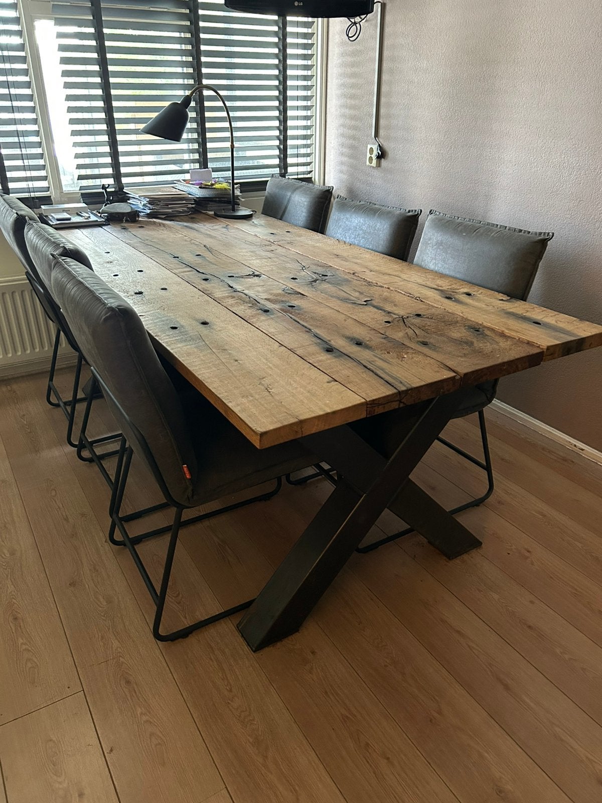 Eettafel eikenhout, Huis en Inrichting, Tafels | Eettafels, Ophalen, Gebruikt, Eikenhout, 50 tot 100 cm