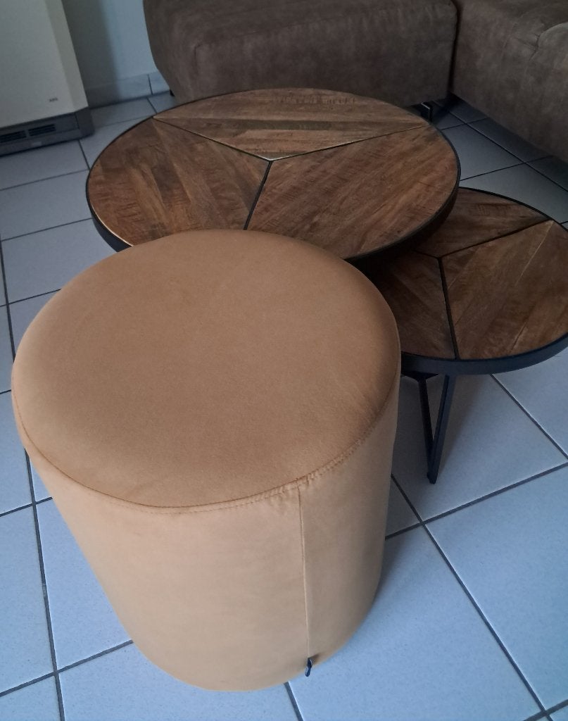 Riverdale poef, Ophalen, Minder dan 50 cm, Rond, Minder dan 50 cm