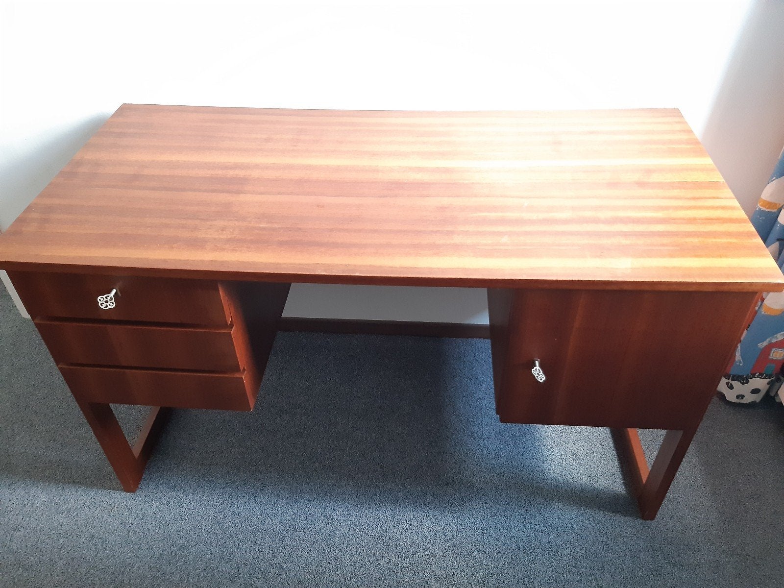 Bureau, Ophalen, Gebruikt, Bruin, Hout