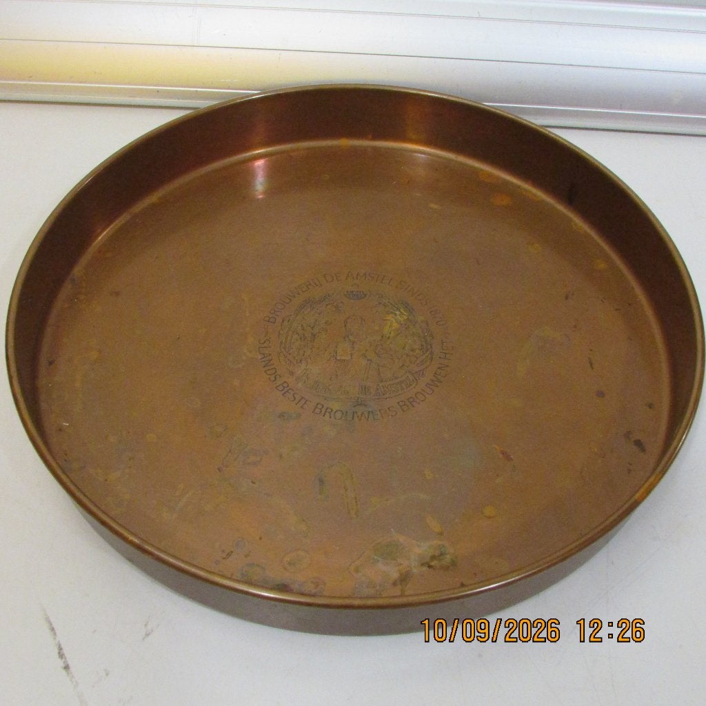 amstel dienblad koper 32 cm dia (400), Ophalen of Verzenden, Gebruikt, Overige typen, Amstel