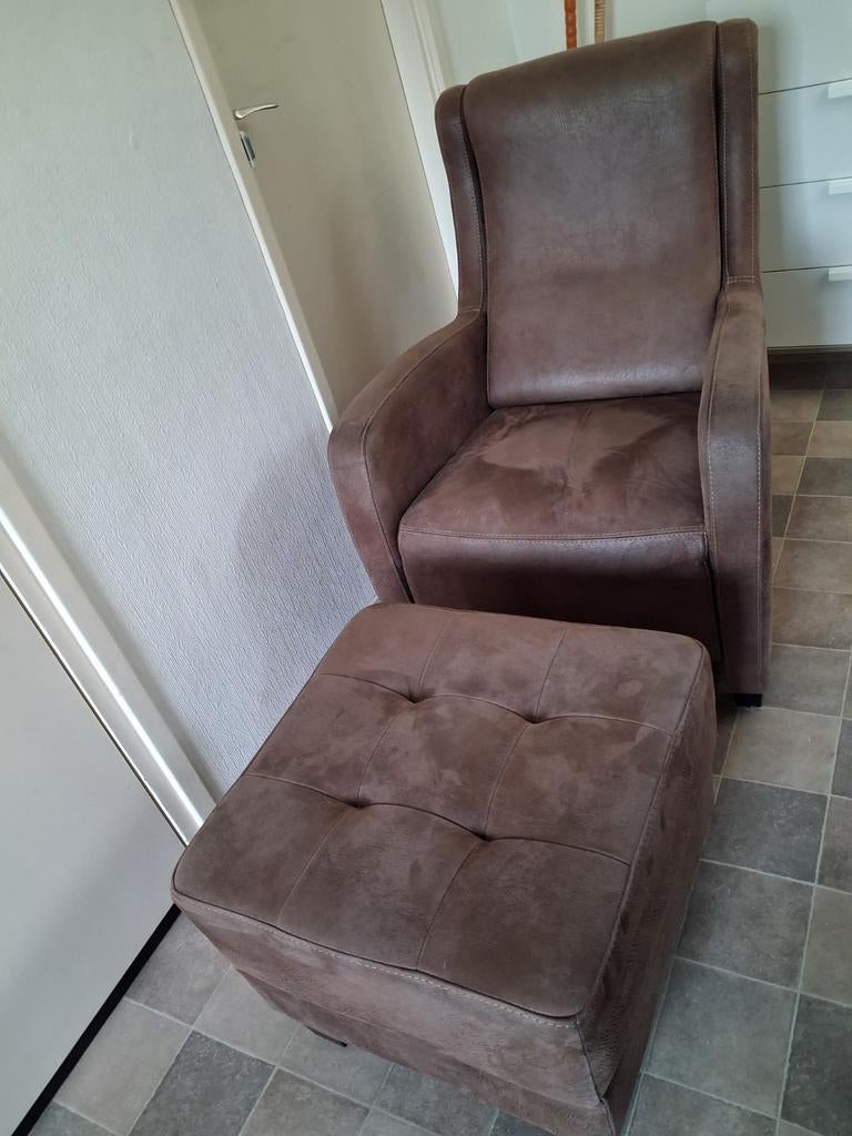 Fauteuil met bankje, Huis en Inrichting, Fauteuils, Ophalen, Zo goed als nieuw, 75 tot 100 cm, 50 tot 75 cm