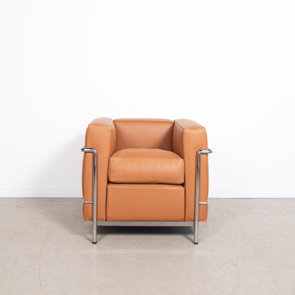 Cassina LC2 Fauteuil Cognac Leer, Niet ingevuld, Nieuw, Niet ingevuld, Niet ingevuld