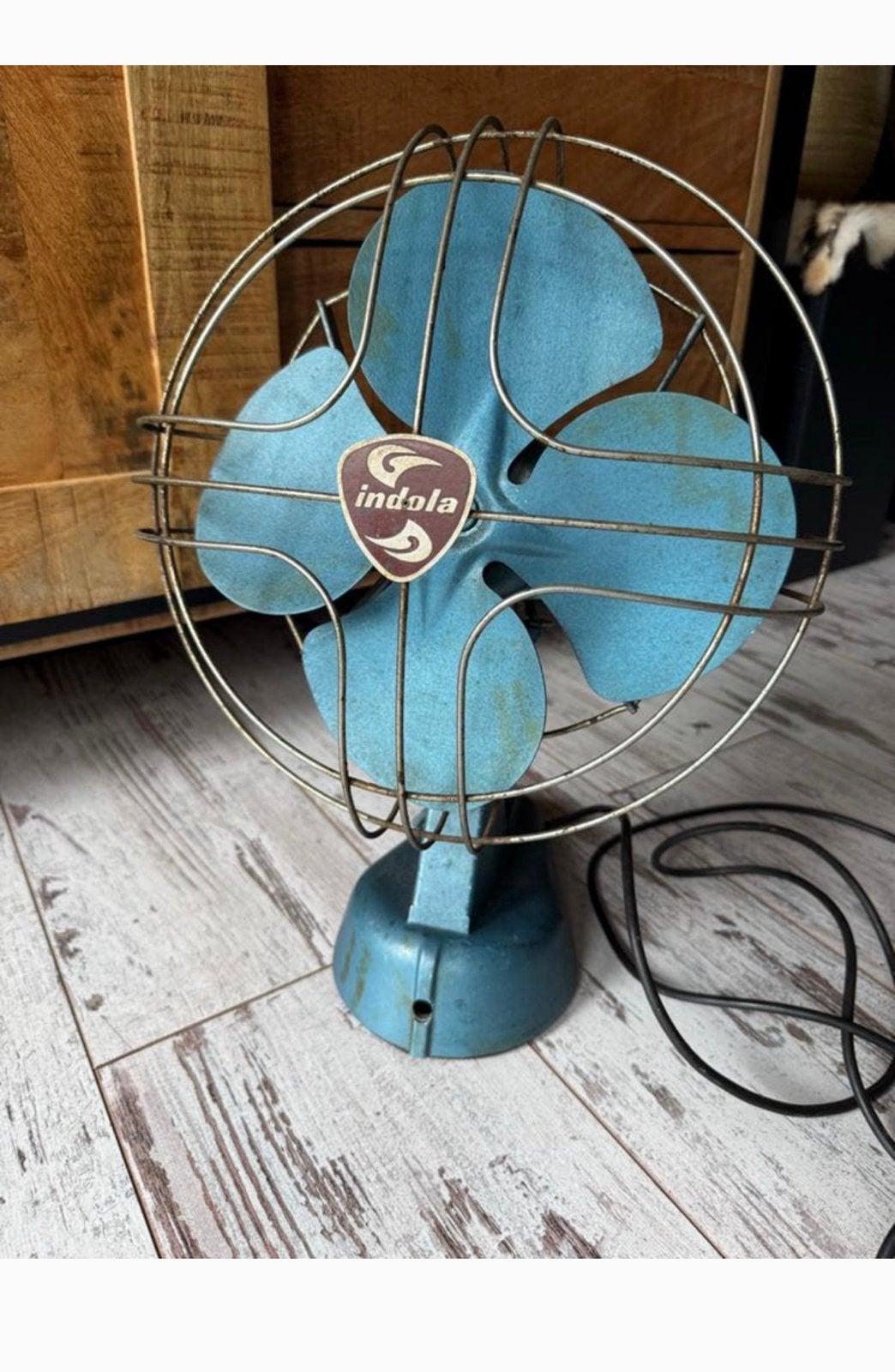 Vintage Indola Holland Tafelventilator - Blauw, Verzamelen, Retro, Ophalen of Verzenden