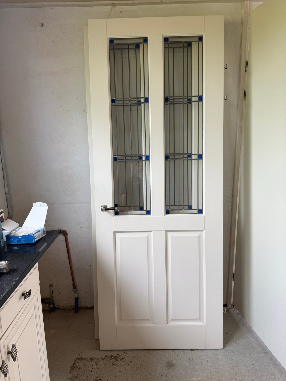 2x Opdekdeur Glas-in-lood 231x88cm DIN Links, Doe-het-zelf en Verbouw, Ophalen, Gebruikt, 80 tot 100 cm, 215 cm of meer