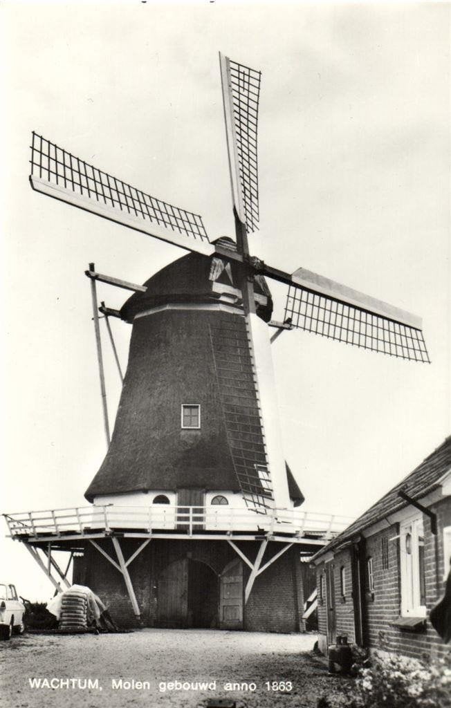 Wachtum, Molen gebouwd anno 1863 - ongelopen, Verzenden, 1940 tot 1960, Ongelopen, Noord-Brabant
