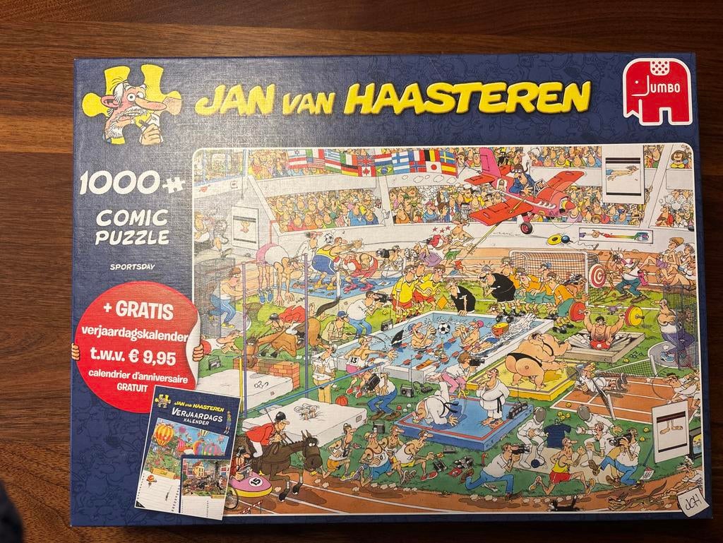 Jan van Haasteren Sportsday 1000 stukjes - Zo goed als nieuw, Hobby en Vrije tijd, Denksport en Puzzels, Ophalen, 500 t/m 1500 stukjes
