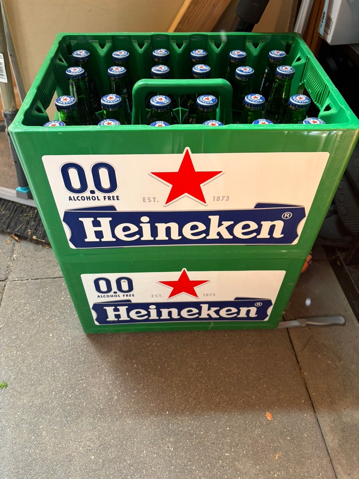 2 volle kratten Heineken 0.0, Ophalen