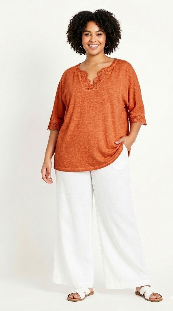 Ulla Popken, Zo goed als nieuw, Ulla Popken, Oranje, Shirt of Top