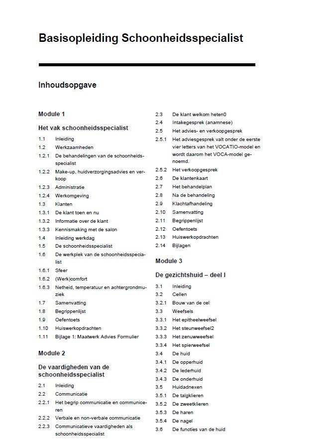 Cursus Basisopleiding Schoonheidsspecialist, Ophalen, Alpha