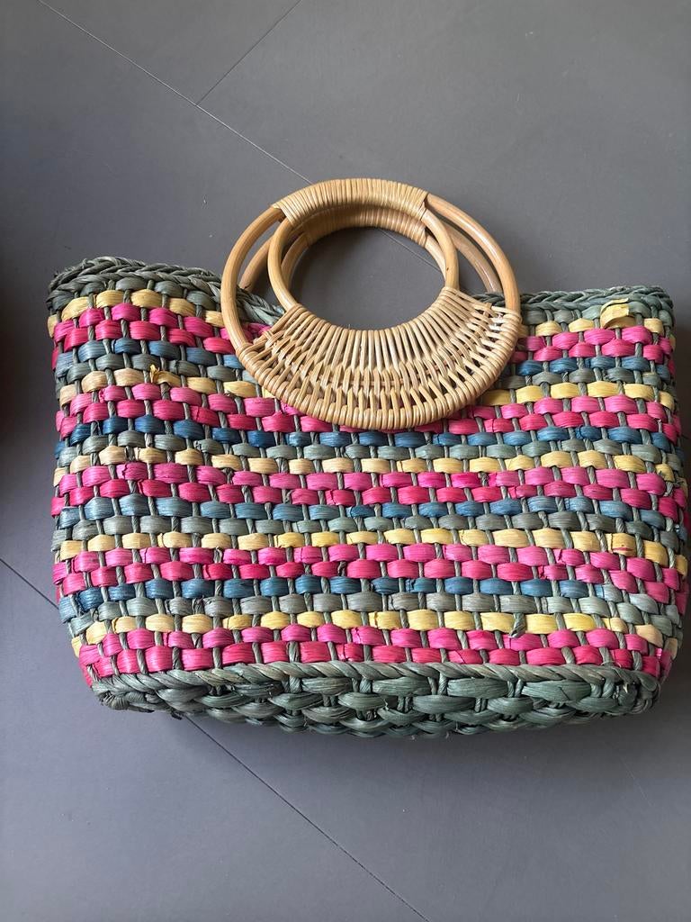 3 tassen: rieten, wit en bruin/beige, Ophalen, Gebruikt, Overige kleuren, Overige typen
