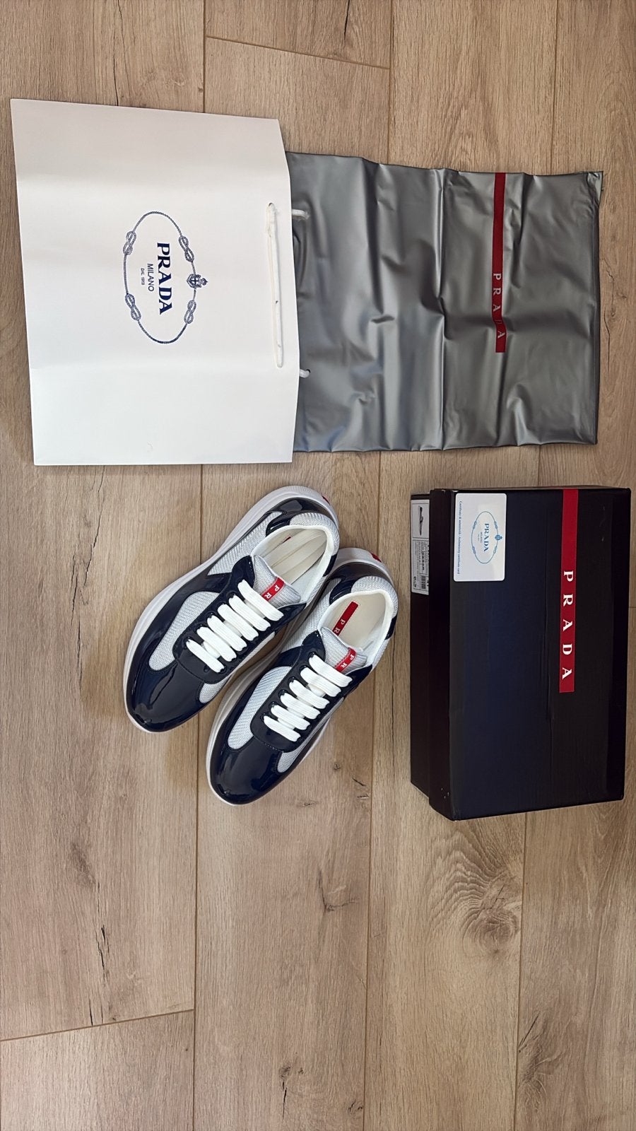 Prada cups sneakers - Nieuw met toebehoren, Kleding | Heren, Schoenen, Blauw, Nieuw, Ophalen of Verzenden, Sneakers of Gympen