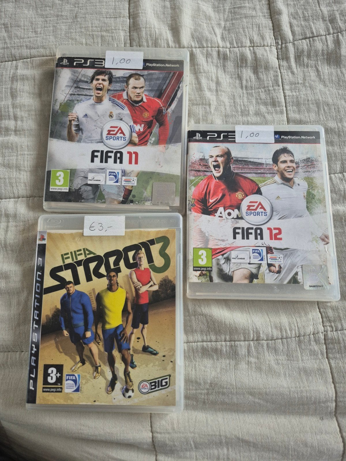 FIFA 11, FIFA 12 en FIFA Street 3 - PS3 Games Bundel, Gebruikt, Ophalen of Verzenden, Sport, 3 spelers of meer