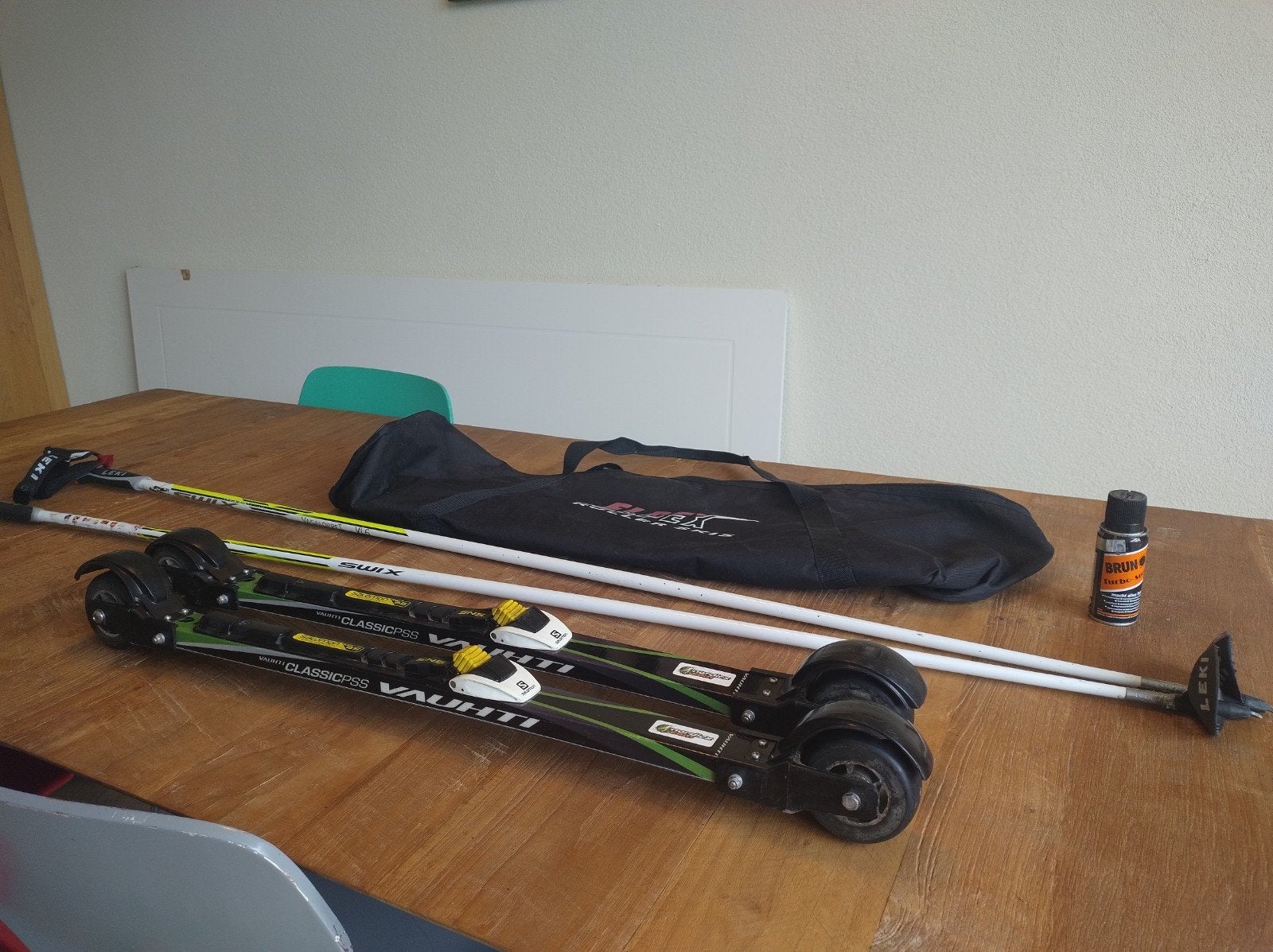Rollerskiset: Schoenen, Stokken & Rollerski's, 160 tot 180 cm, Overige typen, Langlaufen, Gebruikt