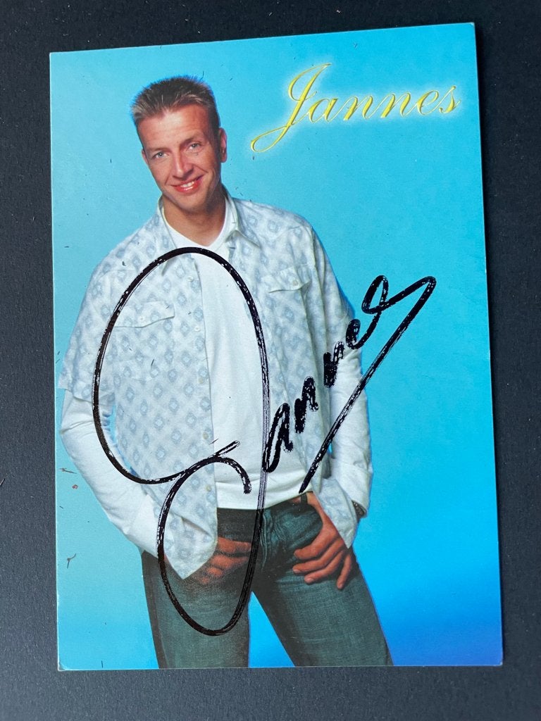 ansichtkaart / kaart van Jannes met handtekening., Verzenden, 1980 tot heden, Sterren en Beroemdheden