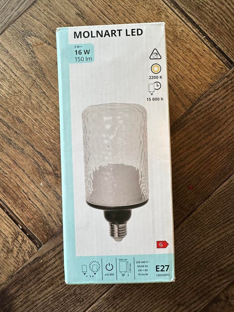 Molnart LED lamp e27, Led-lamp, Minder dan 30 watt, Zo goed als nieuw, E27 (groot)