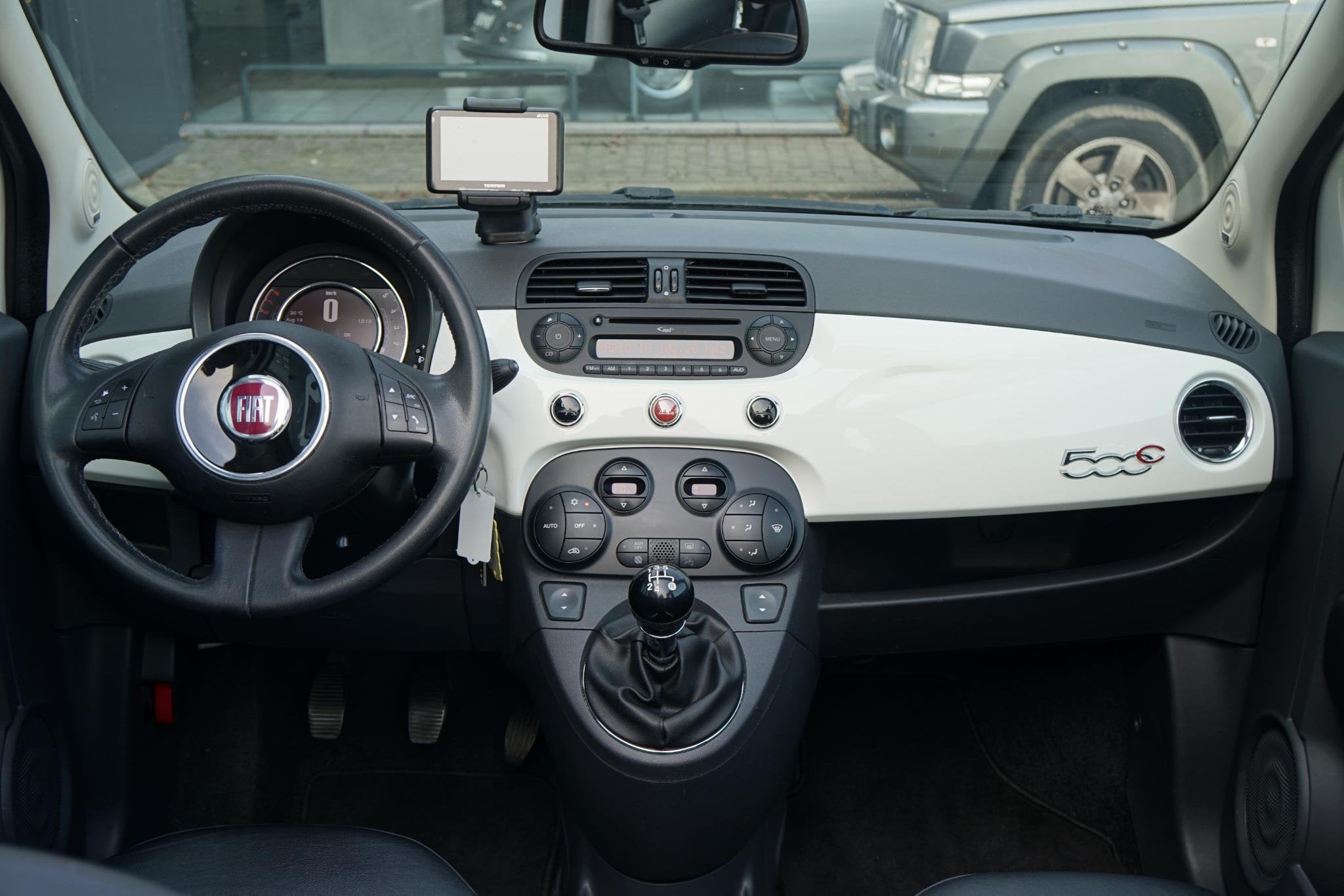 Fiat 500 C 0.9 TwinAir Turbo Cult + XENON / LEDER / PARKEER, Euro 5, Cabriolet, Wit, Bedrijf