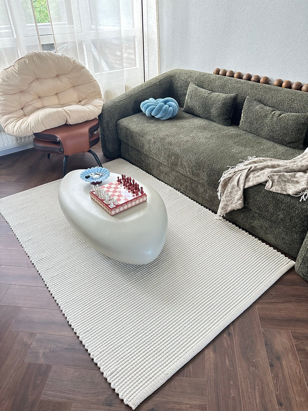 Westwing vloerkleed, zo goed als nieuw, 120x180 cm, Ophalen, 100 tot 150 cm, Zo goed als nieuw, Crème
