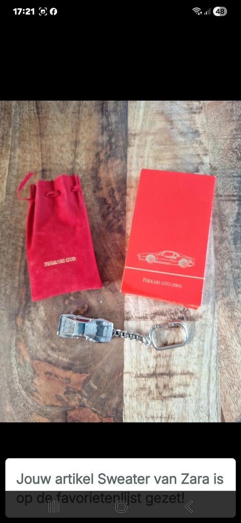 Ferrari GTO sleutelhanger., Ophalen of Verzenden, Nieuw, Zwart