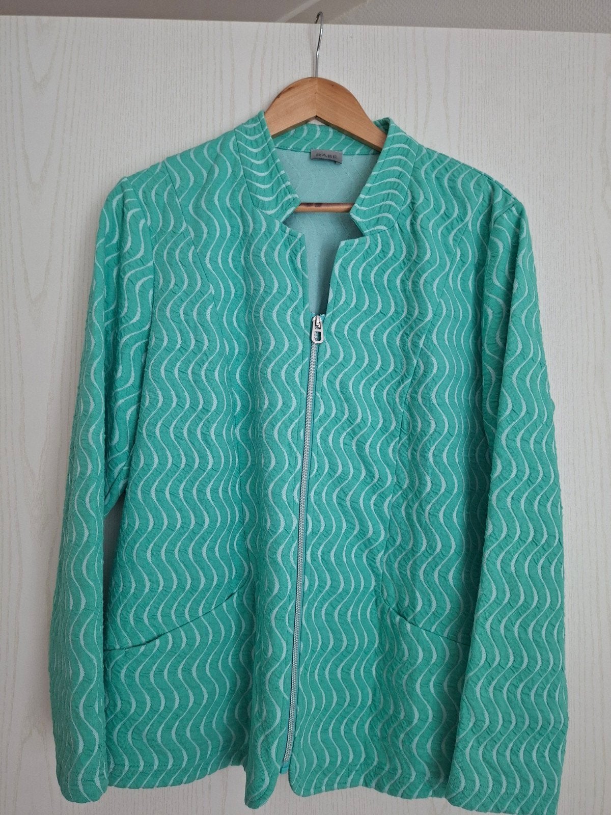 RABE mintgroen vest met rits en golfpatroon, Ophalen of Verzenden, Zo goed als nieuw, Maat 46/48 (XL) of groter, Groen