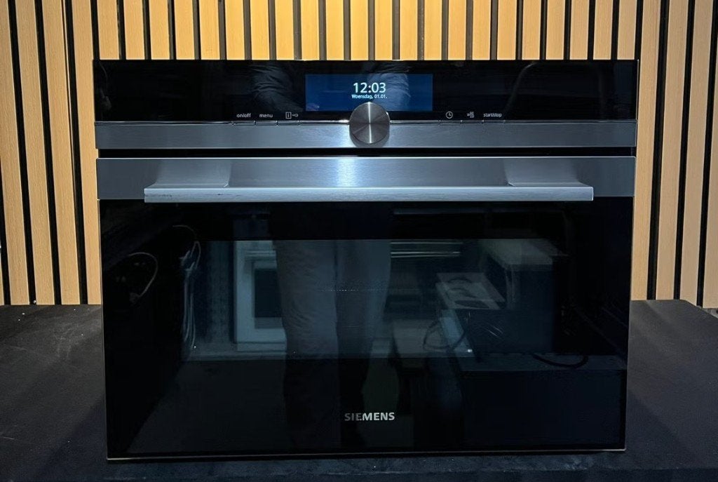 Luxe Siemens iQ700 combi oven magnetron met XL display, Ophalen, 45 tot 50 cm, Siemens, Inbouw