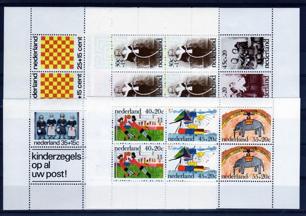 Kinderblokken 1973 tem 1976 postfris, Postzegels en Munten, Postzegels | Nederland, Ophalen of Verzenden, Na 1940, Postfris