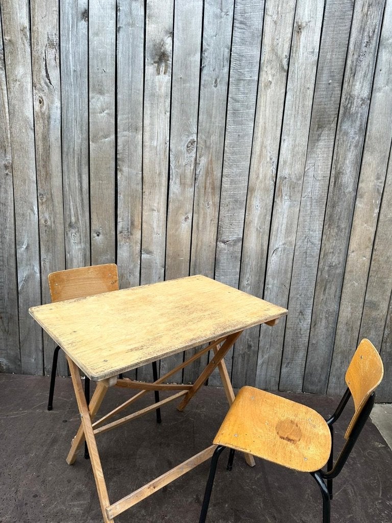 Retro houten klaptafels (50 op voorraad), Gebruikt, Rechthoekig model, Minder dan 100 cm, Hout