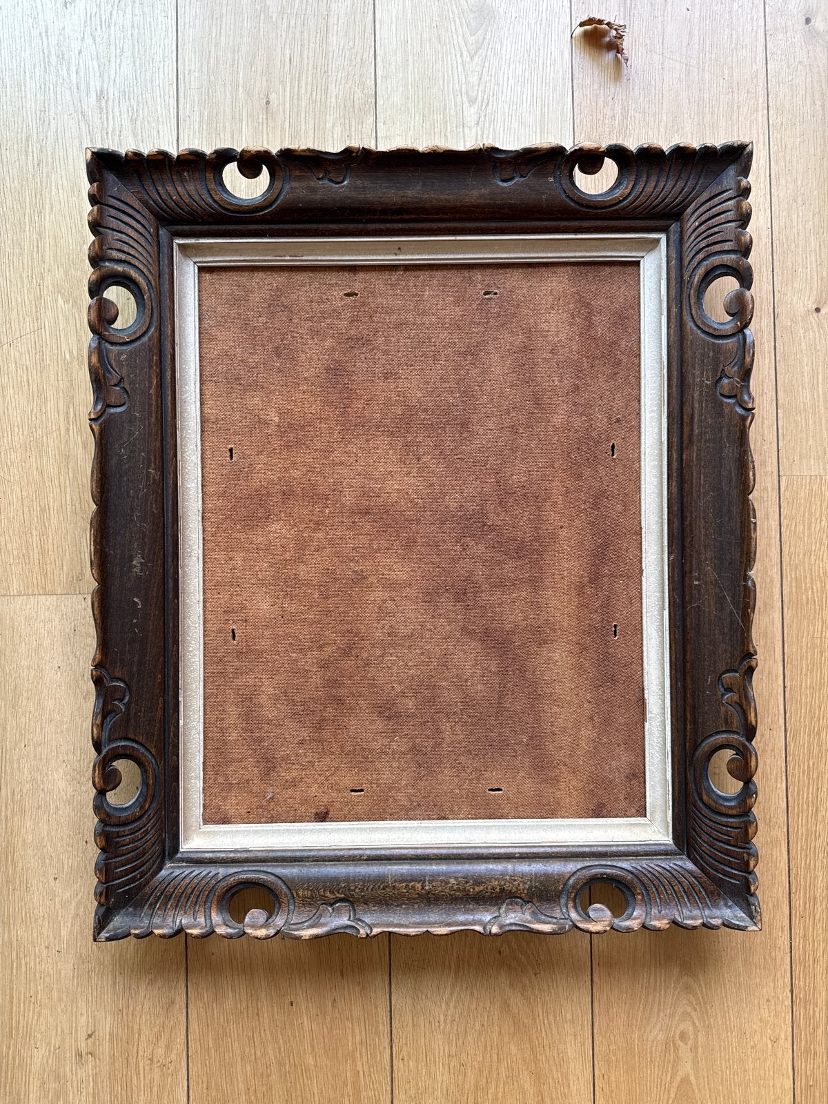 Antieke Houten Fotolijst - Rijkelijk Versierd, Minder dan 50 cm, Gebruikt, 50 tot 75 cm, Ophalen of Verzenden
