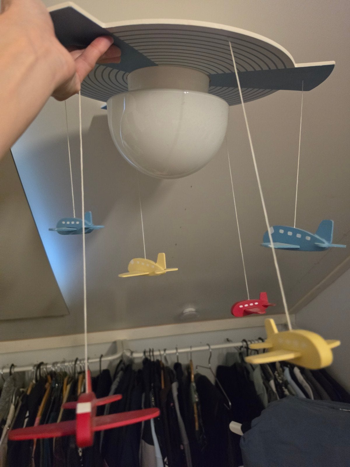 Kinderkamerlamp met Vliegtuigen - Plafondlamp, Ophalen of Verzenden, Gebruikt